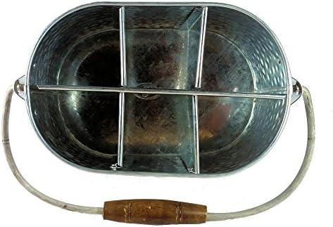 Multi-Purpose Galvanized Tin Utensil and Tool Organization Caddy for Kitchen, Garden, Office, or Cold Beverages (Hammered Tin)