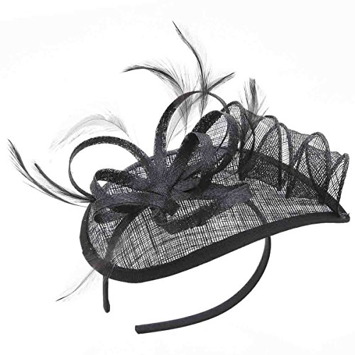 Aniwon Sinamay Fascinator Pillbox Hat Hair Hoop Tea Party Derby Cocktail Hat for Women