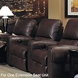 IMAGE OF Director's Collection Brown Leather Home Theater Extension Sofa Seat