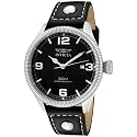 Invicta Men's 1460 Vintage Collection Riveted Leather Strap Black Dial Watch