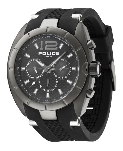 Police Herren-Armbanduhr XL Interceptor  Analog Kautschuk P12676JISU-02