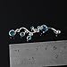 ZGY Fashion Stainless Steel S-shape Vine Gem Blue Crystal Dangle Belly Button Navel Ring Bar Barbell Body Piercing Jewelry