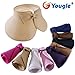 Fashion Girl Lady Beach Sun Visor Foldable Roll up Wide Brim Straw Hat Cap (White C1)