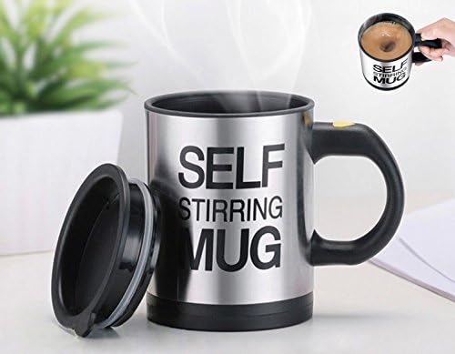 GXHUANG Stainless Steel Self Stirring Mug Coffee Stirrer Automatical Strring Cup - Powered By 2AAA Battery