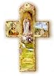 Wooden Wall Cross - 8.25in. Height - Our Lady of Lourdes - MADE IN ITALY