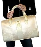 CHRISTIAN AUDIGIER Ed Hardy Womens Handbag Satchel Metallic Leather Purse Bag White