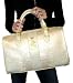 CHRISTIAN AUDIGIER Ed Hardy Womens Handbag Satchel Metallic Leather Purse Bag White