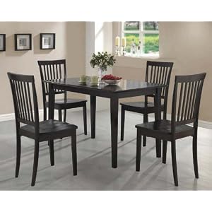5pc Dining Table and Chairs Set Contemporary Style Cappuccino Finish by 