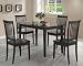 5pc Dining Table & Chairs Set Contemporary Style Cappuccino Finish