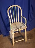 Child s Primitive Spindle Back Chair, Original Distressed White, #br20