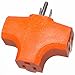 Master Electrician PS37UOGH Heavy Duty Triple Outlet Adapter 15-Amp 125-Volt, Orange
