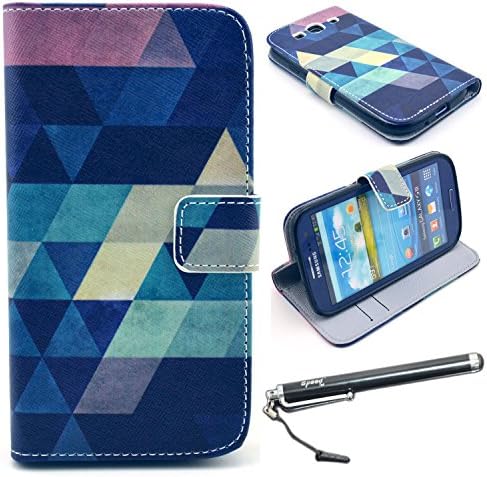 S3 Case, Galaxy S3 Case, Speedtek Rhombus Pattern Premium PU Leather Wallet Flip Protective Skin Case with Magnetic Closure for Samsung Galaxy S3 i9300 (2012) (Built-in Credit Card/ID Card Slot)