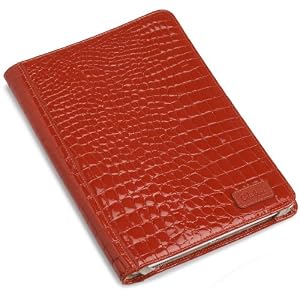 Cole Haan Hand-Stained Patent Crocodile Print Kindle DX Cover (Fits 9.7
