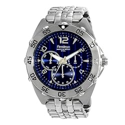 ArmitronMen's204664BLSVSilver-ToneStainless-SteelMulti-FunctionBlueDialSportWatch