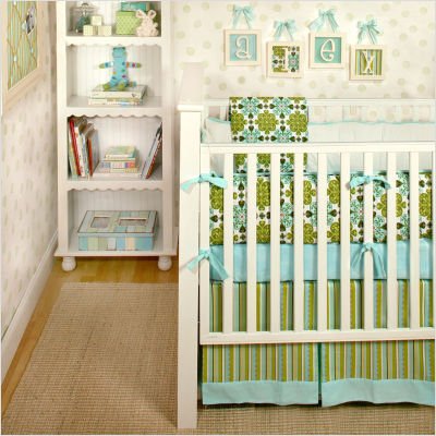 New Arrivals CRIBBH Blue Haven Crib Bedding Set