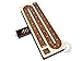 House of Cribbage - Continuous Cribbage Board Inlaid 4 Tracks Maple/Teakwood with Sliding Lids and Drawer