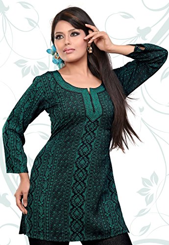 India Tunic Top Kurti Womens Printed Blouse Indian Clothing