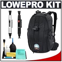 Lowepro Primus AW (Black) Camera Backpack + Accessory Kit for Canon Rebel XSi, XS, T1i, XTi, 40D, 50D, Nikon D40, D60, D5000, D90, D300, D700, Olympus Evolt E-30, E-450, E-520, E-620, and Sony Alpha A200, A300, A350, A700 Digital SLR Cameras
