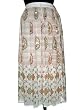 White Gypsy India Boho Bellydance Embroidered Sequins Crinkle Skirt 38 Inches