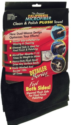 The Original California Black Microfiber Clean & Polish Plush Towel