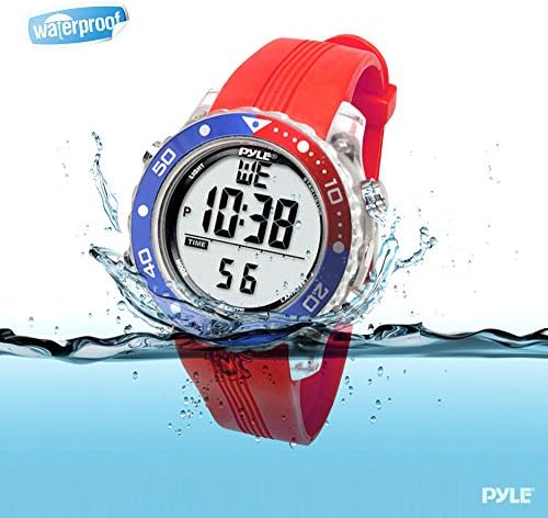 Pyle Waterproof Underwater Snorkeling & Diving Multi-Function Water Sport Wrist Watch with Dive Mode, Chronograph, Stopwatch, Water Temperature, Dive Depth & Duration