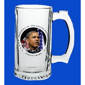 Barack Obama Commemorative Beer Mug Glass Stein - In Stock, Ships Right Away