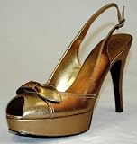 Guess - GUESS JOLIE 2 Stileto Slingback Peep toe Heel Shoes 8.5 True to size Bronze Women