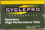 Cyclepro Accessories Seamless High Performance Tube 24 x 1.75 x 2.20 Schrader valve