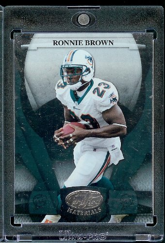 2008 Leaf Certified Materials Football Card - Ronnie Brown / Miami Dolphins / NFL Trading Card in Protective Display Case!