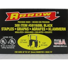 Arrow 591168BL Insulated Staple Black by Arrow