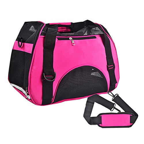 Upinva Pet Carrier Soft Sided Mash Top and 4 Sides Lightweight Foldable Handbag or Shoulder Bag Outdoor Transport Box Dog Cat Carrier Travel Cage Tent Kennel
