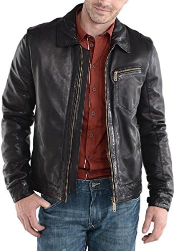 leatherjacket Mens Genuine Lambskin Motorcylce Leather Jacket