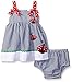 Rare Editions Baby Girls' Seersucker Dress with Ladybug Appliques