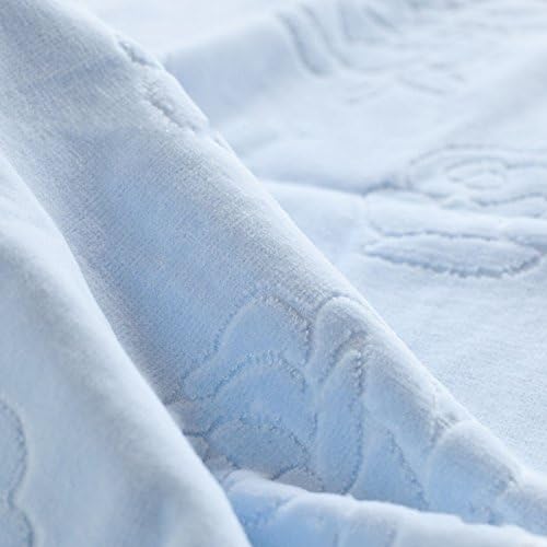 YIHENG Towel 33 x 74 cm Light Pink & Sky Blue Soft Cotton Embroidery Rose Floral Pattern Hand Cloth Towel - 3PCS Package