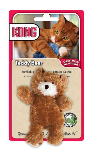 KONG Teddy Bear Catnip Toy, Cat Toy, Brown