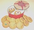 Soozies Doozies Gourmet Cookie Tin Gift. 12 Fresh Baked Cookies in Holiday Red Bow Tin.