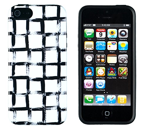 iPhone 5 / 5S Case, DandyCase PERFECT PATTERN *No Chip/No Peel* Flexible Slim Case Cover for Apple iPhone 5 / 5S - LIFETIME WARRANTY [Distressed Painted Geometric Squares]