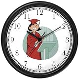 Young Lady or Women at Graduation in Cap & Gown 2 Wall Clock by WatchBuddy Timepieces (Black Frame)