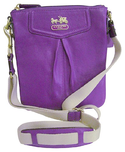 Coach Madison Leather Crossbody Messenger Swingpack Bag 43289 Plum