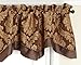 Renaissance Home Fashion Darby Layered Scalloped Valance with Cording, Café, 50 by 17-Inch
