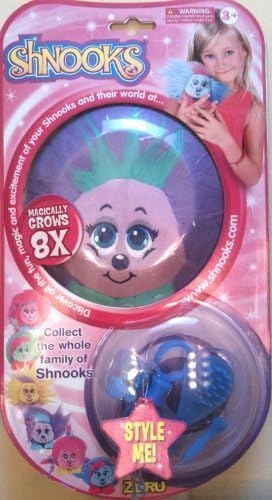 Shnooks Plush Friend Toy, "Woogie" Purple &amp; Teal, with Hair Accessories