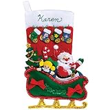 Janlynn Holiday Santa Stocking Felt Applique Kit