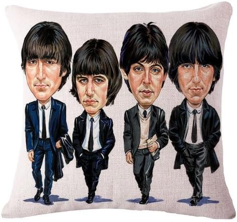 Cotton Linen Cushion Beatles Printed Pillow Case No Inner