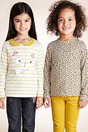 2 Pack Pure Cotton Cat Spotted T Shirts