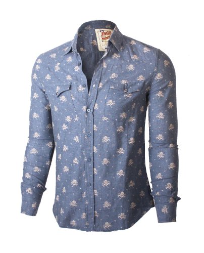 G Zap Men's Long Sleeve Button Down Patterned Top