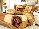New Queen Luxury Satin Embroidery Patchwork 7-Piece Room in a Bag