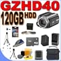 JVC Everio GZ-HD40 120GB Hard Drive HDD 10x Optical Zoom Digital Camcorder BigVALUEInc Accessory Saver 4GB BP815 Battery/Rapid Charger Filter Bundle + MORE