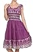 Sakkas Women's Gwendolyn Sequin Embroidered Smocked Bodice Peasant Dress