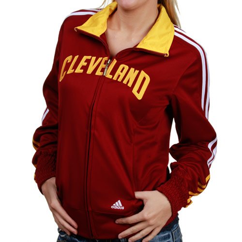 adidas Cleveland Cavaliers Ladies Wine On Court Track Jacket (XX-Large)