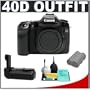 Canon EOS 40D 10.1MP Digital SLR Camera + Canon BG-E2N Battery Grip 40D + Spare BP-511A Battery + Deluxe 6-Piece Cleaning Kit